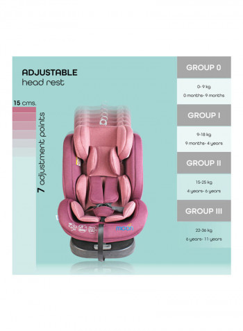 Rover Baby Infant Car Seat, Group 0/1/2/3, 360° Rotate - Pink