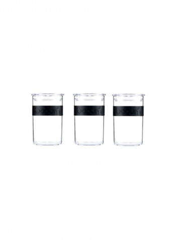 4-Piece Presso Storage Jar Set Clear/Black 250ml