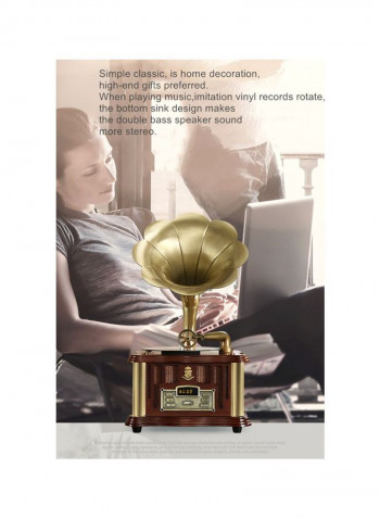 Bluetooth Mini Gramophone 8831C Gold/Brown