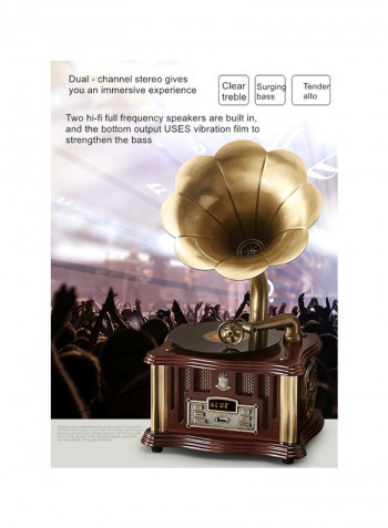 Bluetooth Mini Gramophone 8831C Gold/Brown