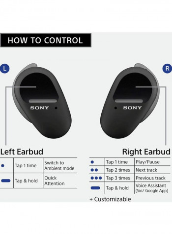 Truly Wireless Sports In-Ear Earphones Black