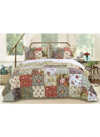 3-Piece Bedding Set Pink/Green/Purple