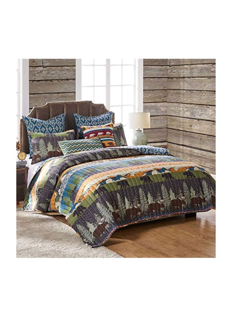 5-Piece Bear Lodge Quilt Set Multicolour King