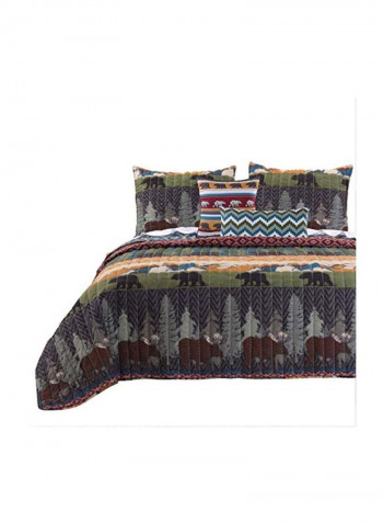 5-Piece Bear Lodge Quilt Set Multicolour King