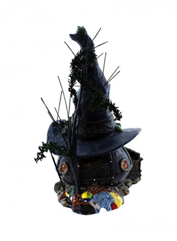 Snow Village Halloween Witch And Frogs Witchcraft Haunt Lit House Black/Green/Red 5.91inch