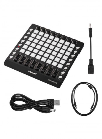 Portable USB 48-RGB Backlit Drum Pad Controller