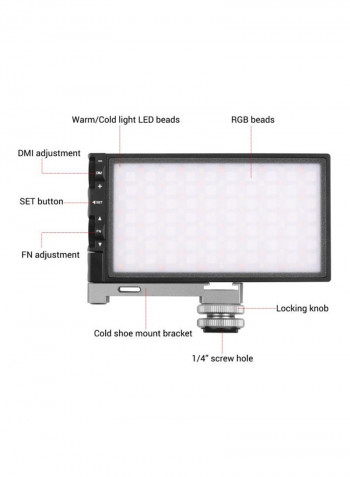 5-Piece LED Photography Lamp Set Black