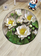 Lotus Flowers Pattern Door Mat Multicolour 140x140centimeter