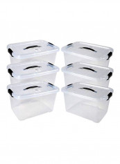 6-Piece Lock And Roll Storage Tubs Clear/Black 14x8.5x11inch reviews 6-Piece Lock And Roll Storage Tubs Clear/Black 14x8.5x11inch