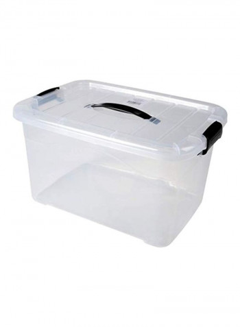 6-Piece Lock And Roll Storage Tubs Clear/Black 14x8.5x11inch