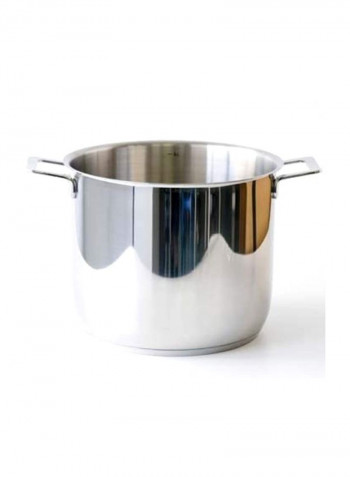 Stainless Steel Stockpot Silver 9.5x8x6.8inch