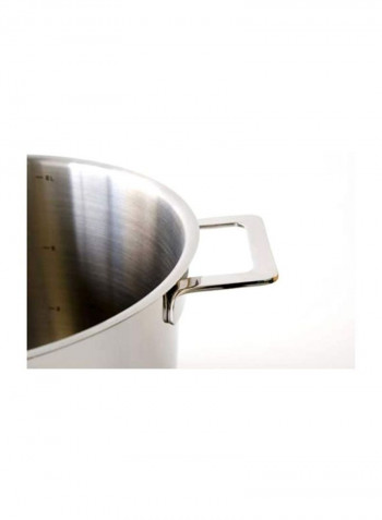 Stainless Steel Stockpot Silver 9.5x8x6.8inch