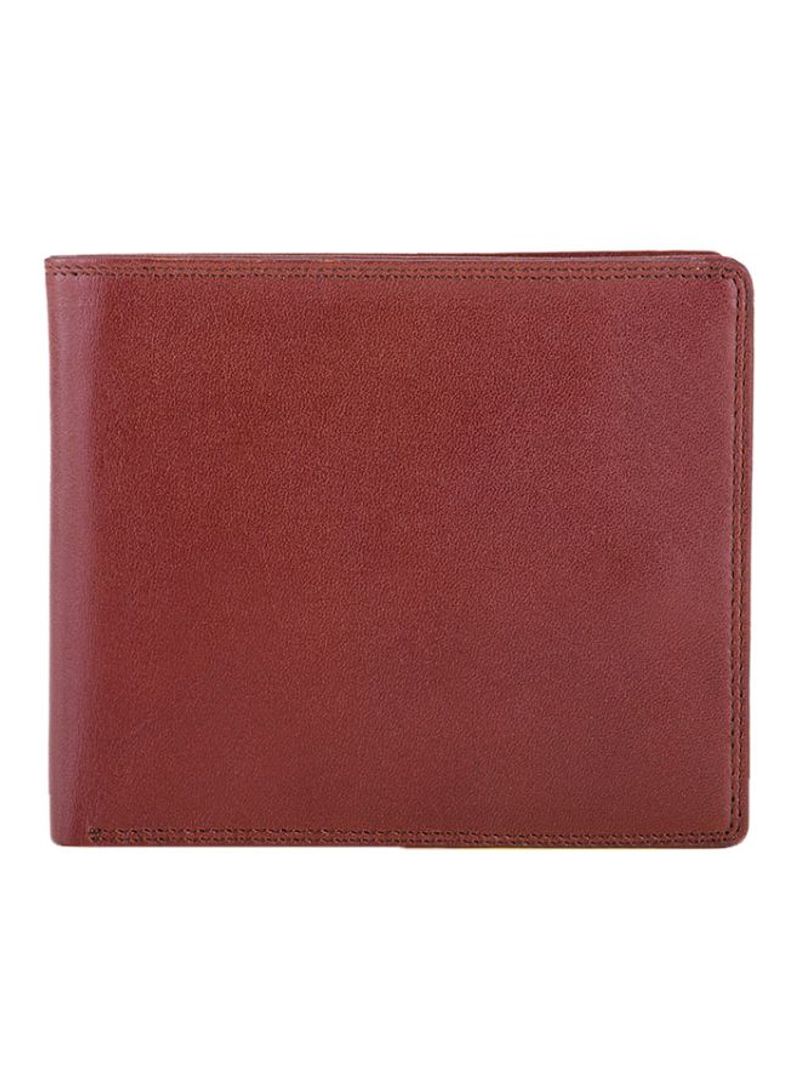 Bi-Fold Leather Wallet Brown/Yellow