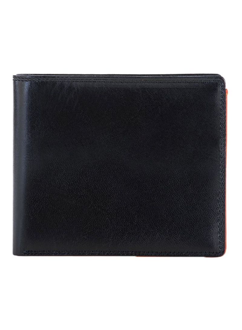 Bi-Fold Leather Wallet Orange/Black