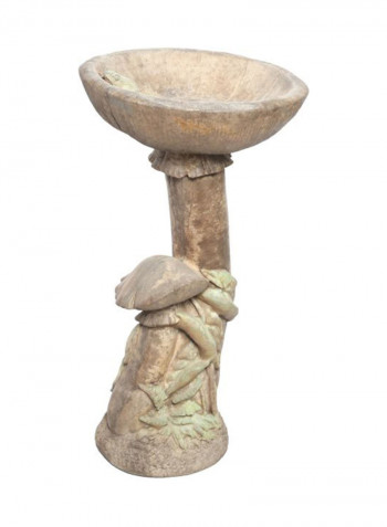 Mushroom Bird Bath Brown
