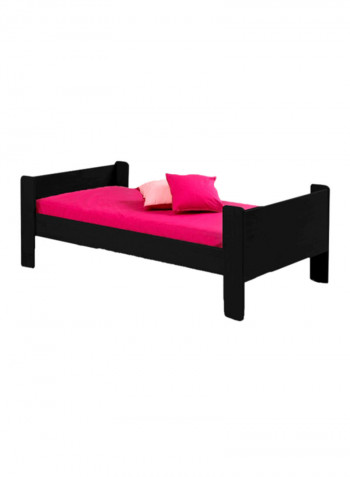 Wooden Base Bed Without Mattress Black Single