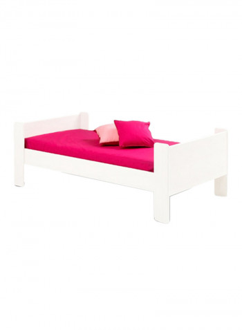 Wooden Base Bed Without Mattress Off White Single
