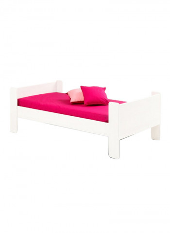 Wooden Base Bed Without Mattress White Single