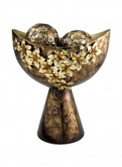Hand Printed Decorative Bowl Gold 10. 5x12. 25x12. 25inch