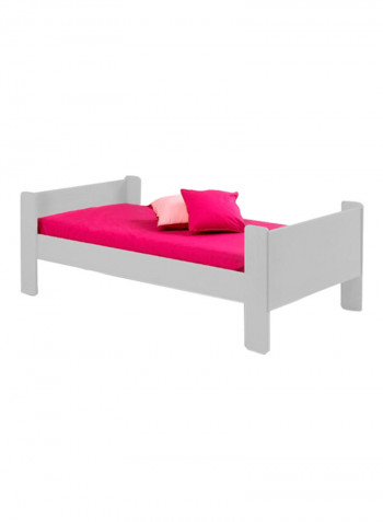Wooden Base Bed Without Mattress Grey Single