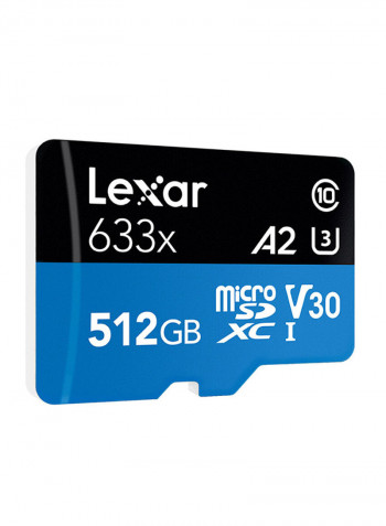 Micro SDXC Class10 Memory Card With Adapter 512GB Blue/Black
