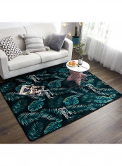 Tropical Leaf Pattern Living Room Carpet Multicolour 190x190centimeter