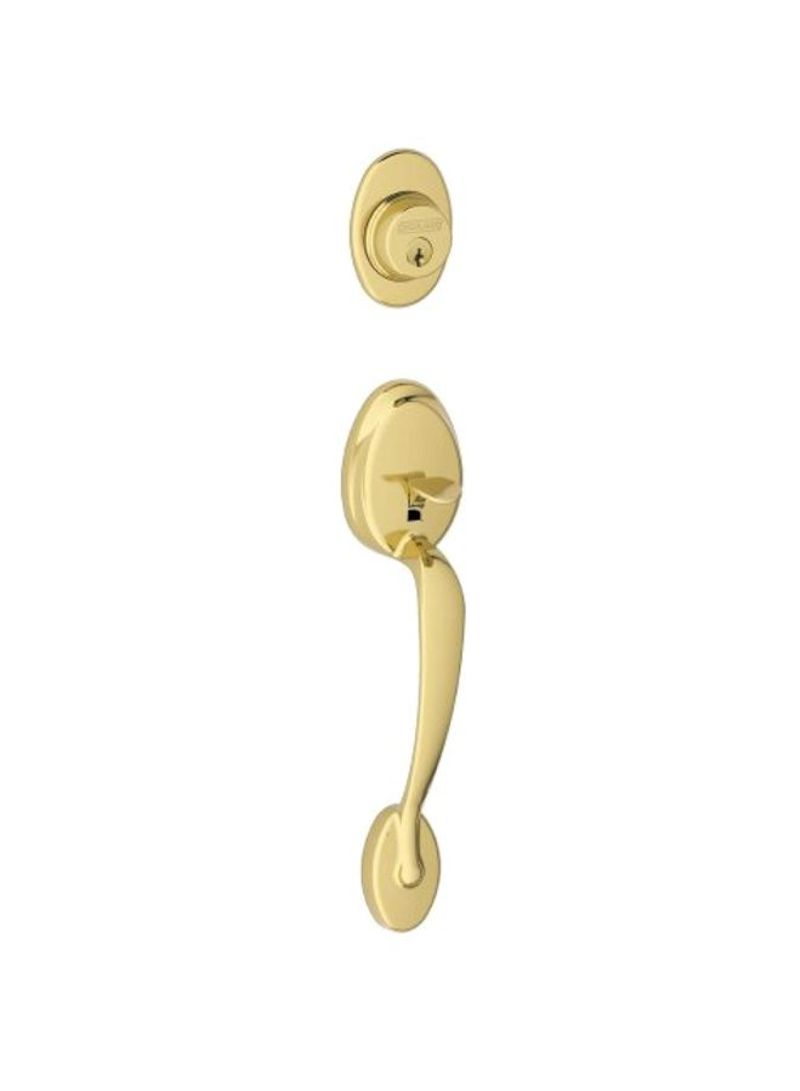 Plymouth Exterior Handleset with Deadbolt Gold 4inch