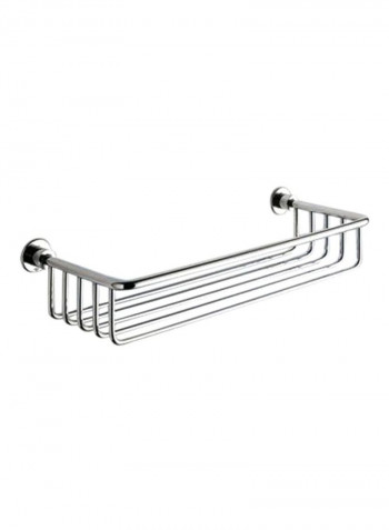 Metal Bath Basket Holder Silver 1.5x13x2.8inch