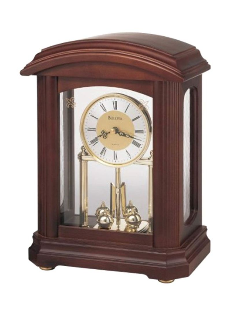 Nordale Desk Clock Brown/Gold/Whiite 5x8.2x111.5inch