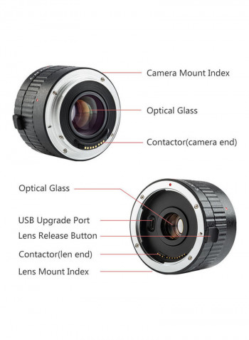 C-af 2xii Magnification Teleconverter Extender Black/White