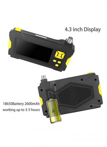 P40 Portable Handheld Industrial Endoscope Borescope Inspection Camera IP67 Waterproof 5.5mm Lens BuiltIn 6 Pieces Of Adjustable LEDs With 4.3 Inch High-definition 1080P Display Screen 19.5 x 18.0 x 6.6cm yellow