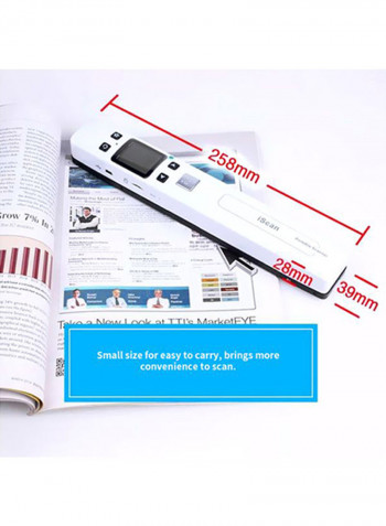 Portable Colour Scanner 25.8x2.8x3.9سم أبيض