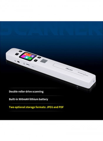 Portable Colour Scanner 25.8x2.8x3.9سم أبيض