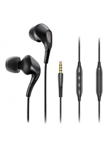 Wired In-Ear Earphones With Mic Black