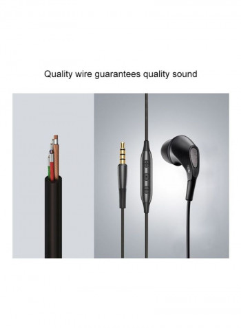 Wired In-Ear Earphones With Mic Black