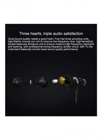 Wired In-Ear Earphones With Mic Black