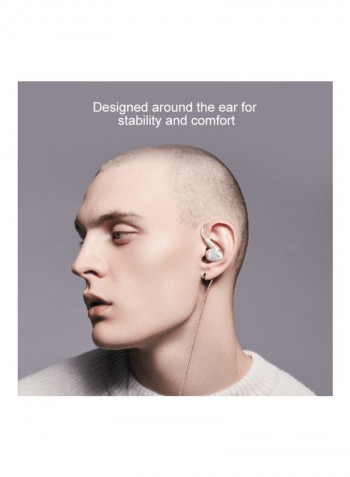 Wired In-Ear Earphones With Mic Pink/Silver