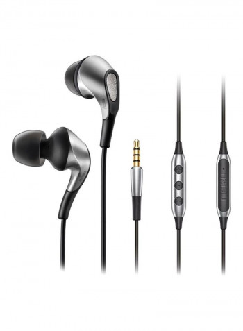 Wired In-Ear Earphones With Mic Silver
