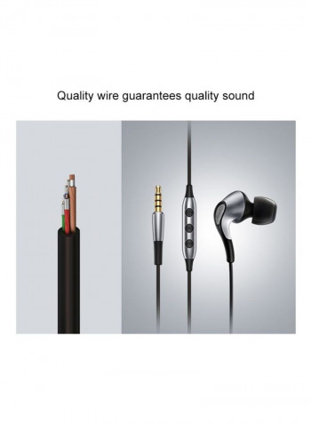 Wired In-Ear Earphones With Mic Silver