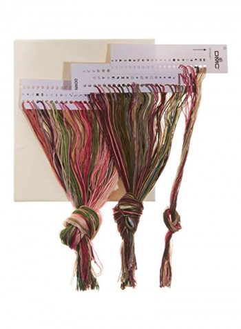 Counted Cross Stitch Kit Beige/Green/Pink