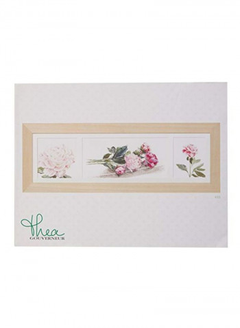 Counted Cross Stitch Kit Beige/Green/Pink