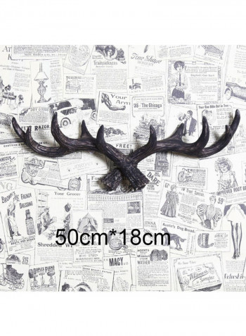 1-Piece Creative Antler Shape Wall Hook Black 60x90cm