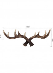 1-Piece Creative Antler Shape Wall Hook Brown 60x90cm