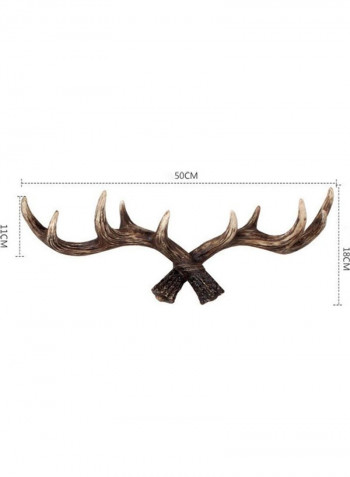 1-Piece Creative Antler Shape Wall Hook Brown 60x90cm