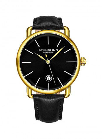 Men's Ascot Leather Quartz Analog Wrist Watch 3913.4