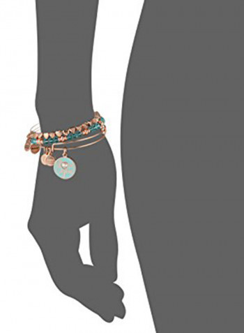 3-Piece I Love You Silver Plated Charm Bracelet