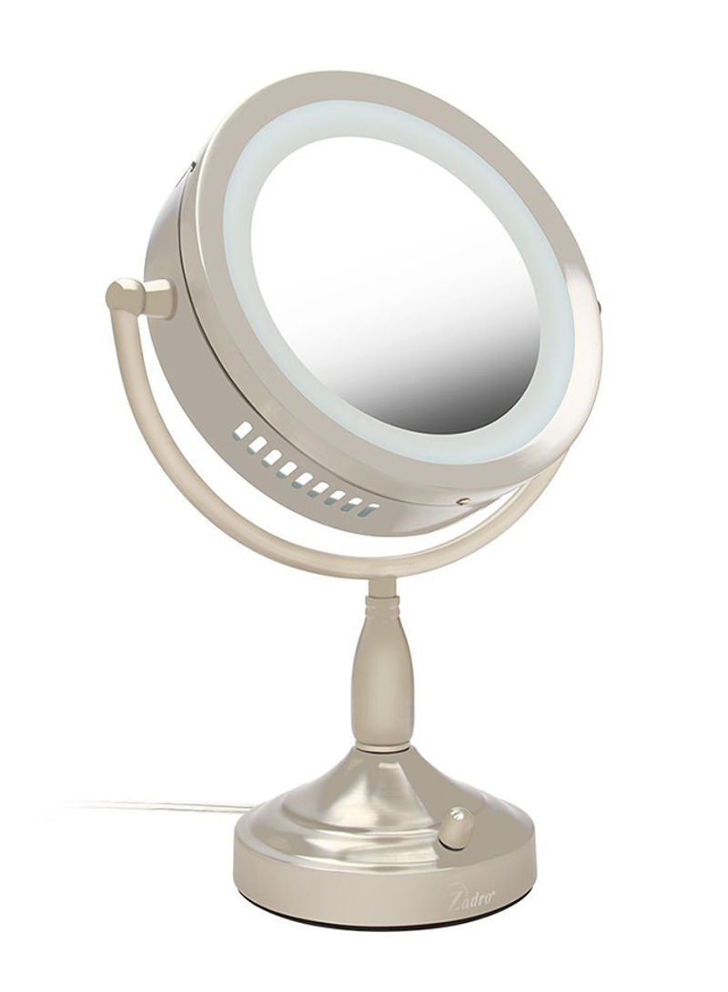 Dual-Sided Vanity Mirror With Light Gold/Clear 27.9 x 15.2 x 38.1centimeter
