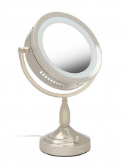 Dual-Sided Vanity Mirror With Light Gold/Clear 27.9 x 15.2 x 38.1centimeter
