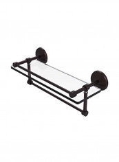 Gallery Towel Bar With Glass Shelf Bronze/Clear 16inch