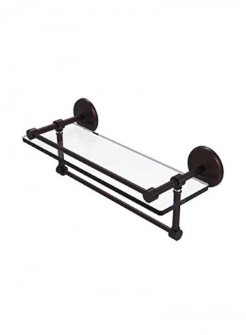 Gallery Towel Bar With Glass Shelf Bronze/Clear 16inch
